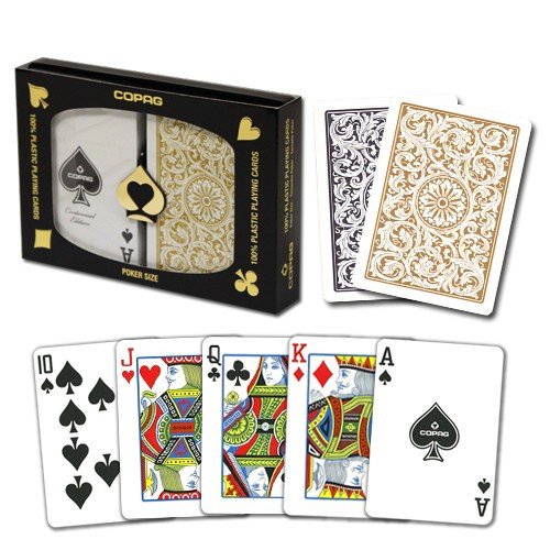 1 Dozen 12 Sets Copag Cards Black Gold Bridge Size Standard Index