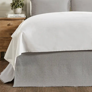 Dove Grey Burlap Queen Bedskirt - Southern Palms Furniture & Decor