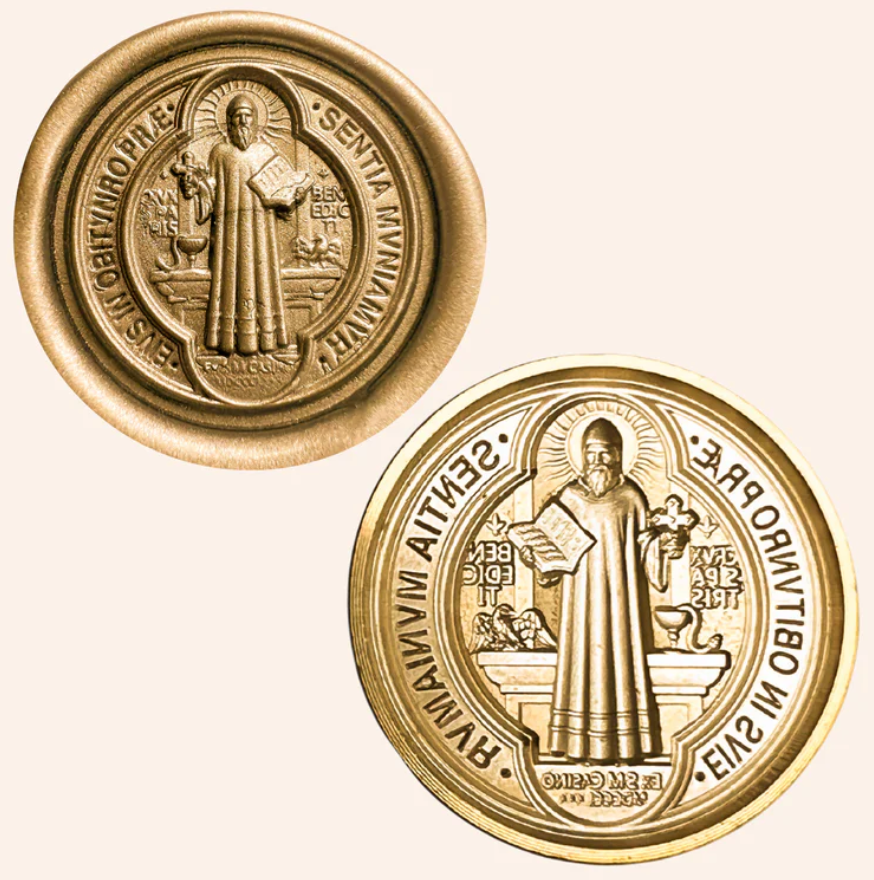 Saint Benedict Medal Catholic Wax Seal Stamp (the side featuring saint benedict)