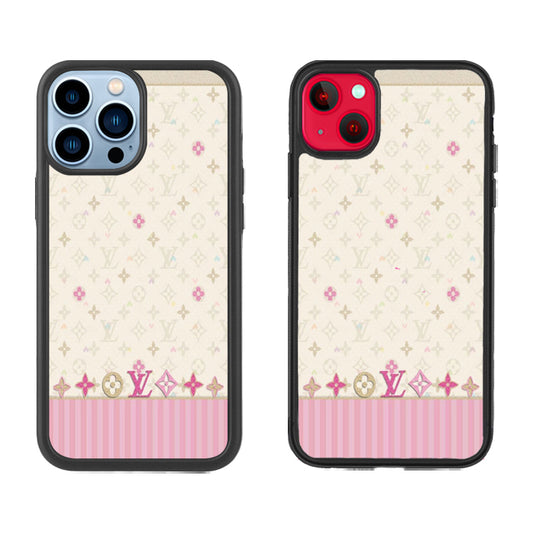 Pink Louis Vuitton Seamless Pattern iPhone 14 Plus Flip Case