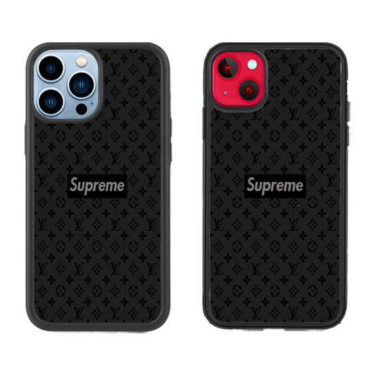 Louis Vuitton & Supreme Logo iPhone 14 Pro Case