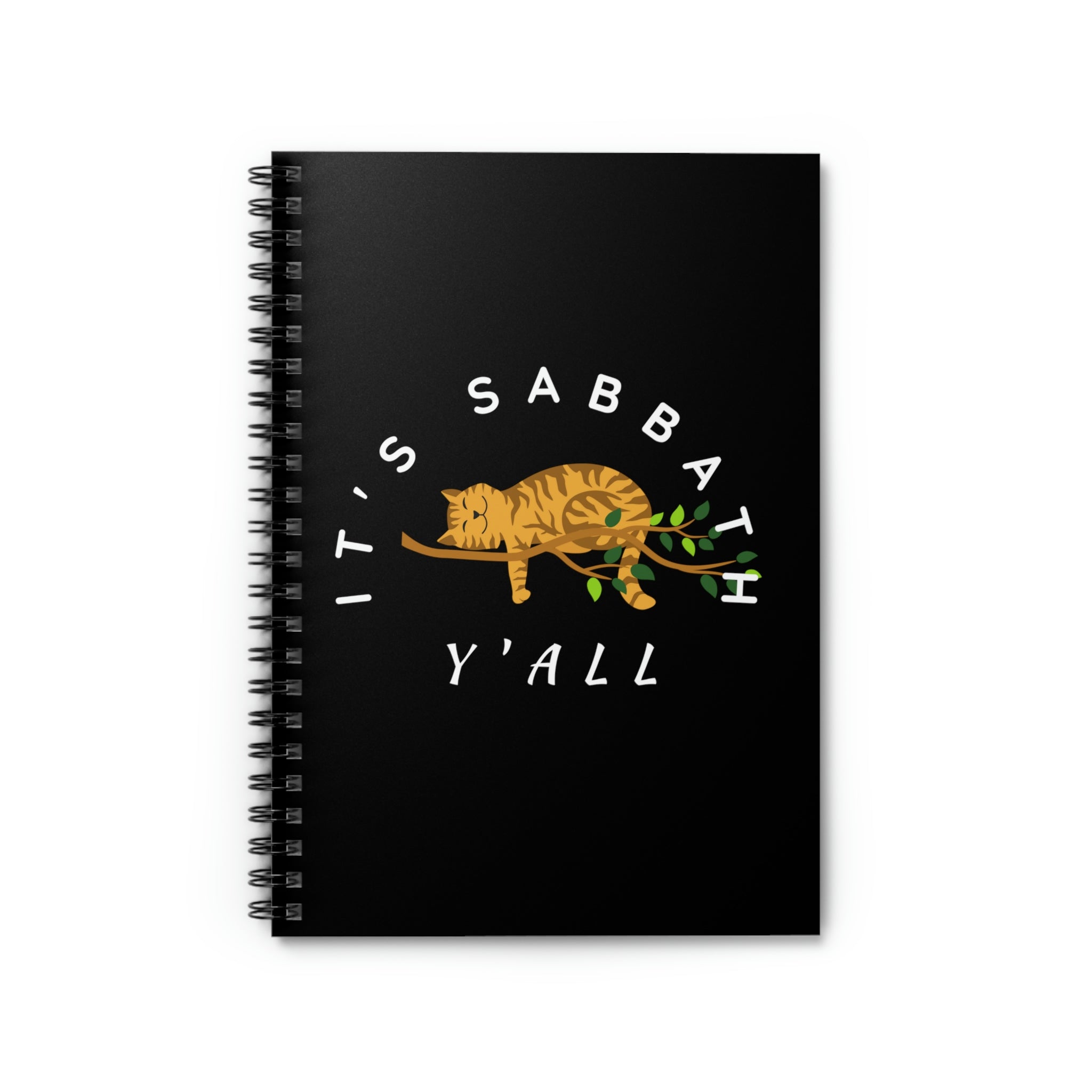 Religious Notebook -It's Sabbath Y'all, Sabbath notebook, 4th Commandment prayer journal, 7th Day inspirational church notes dairy, Cat lovers jornal