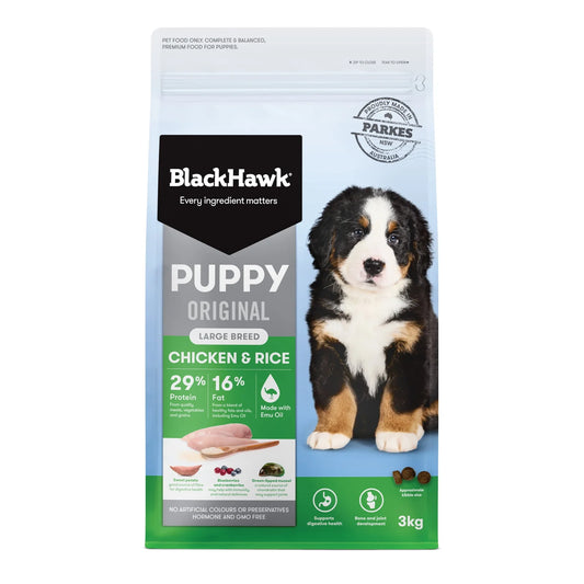 Black Hawk Puppy Food Large Breed Chicken & Rice 20kg