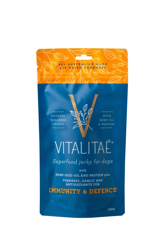 Vitalitae Hemp + Superfood Immune & Defence – Jerky – 150g - The Doggie Shop