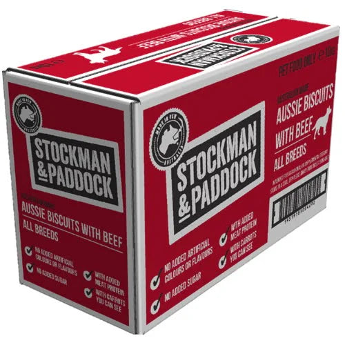 Stockman & Paddock – 2 x 2 – Aussie Biscuits – Beef Flavour – 10kg - The Doggie Shop