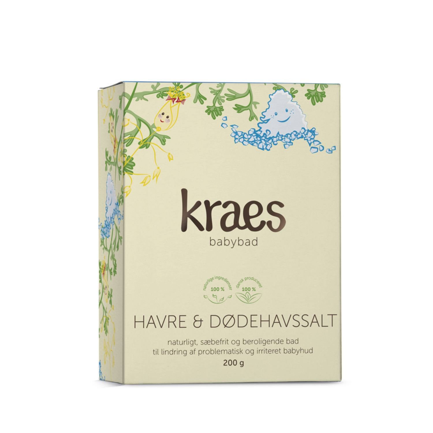 Billede af KRAES bad m. havre & dødehavssalt 200 g (alternativ til sæbe der udtørrer) - Cremer fra Astma Allergi Shoppen
