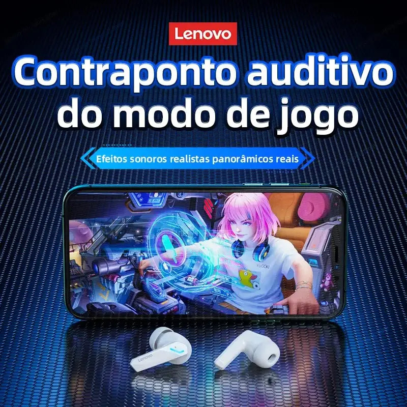 Fones de Ouvido Bluetooth Lenovo GM2 Pro 5.3