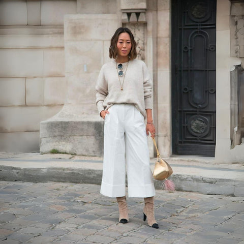 Quần culottes và áo sweater