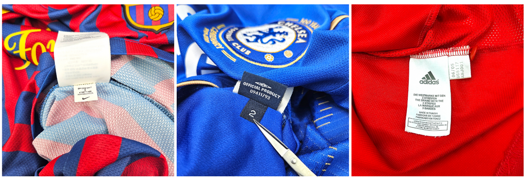 Shirt Label Check Images for authentication of football shirts