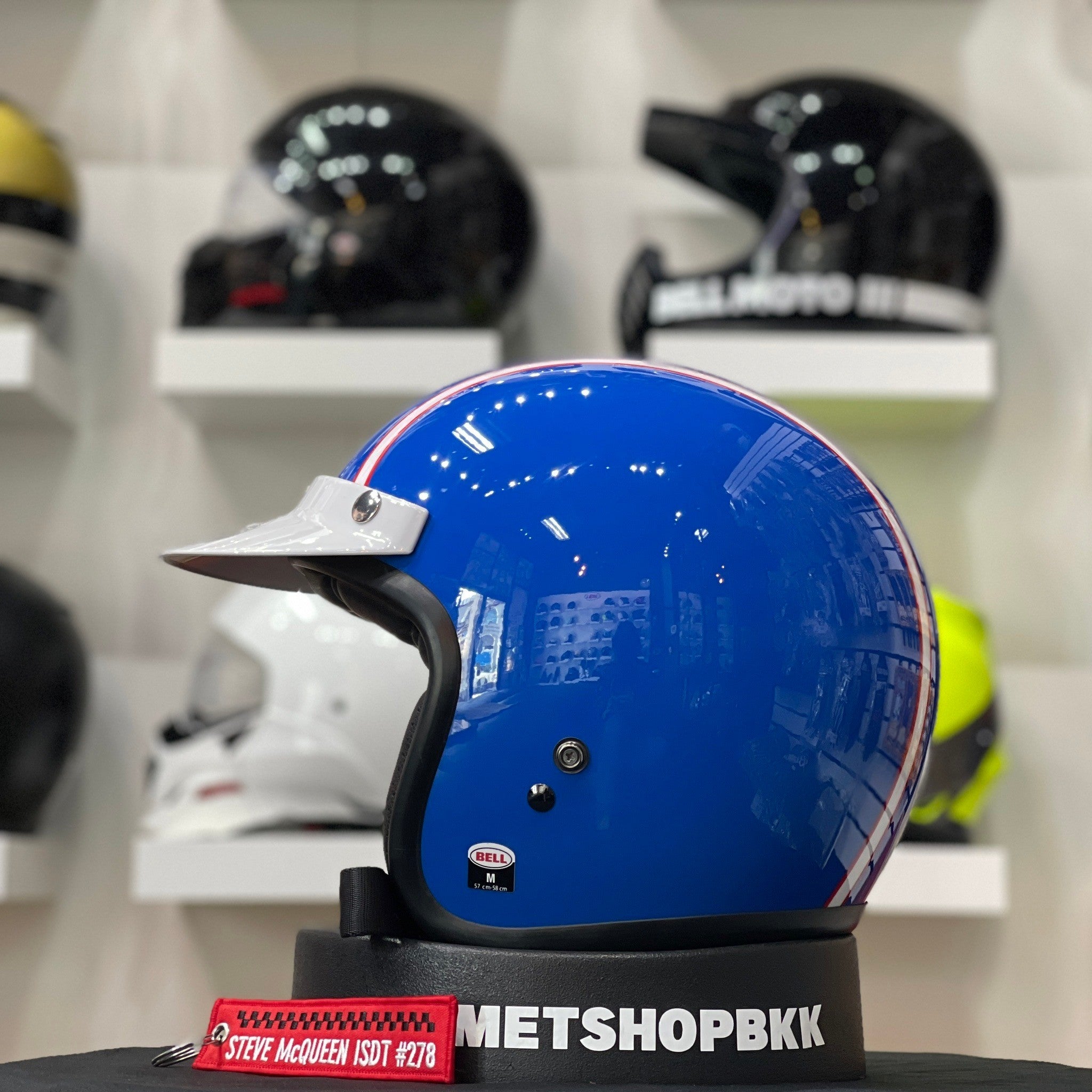 BELL CUSTOM 500 SIX DAY MCQUEEN BLUE/WHITE – Helmetshopbkk