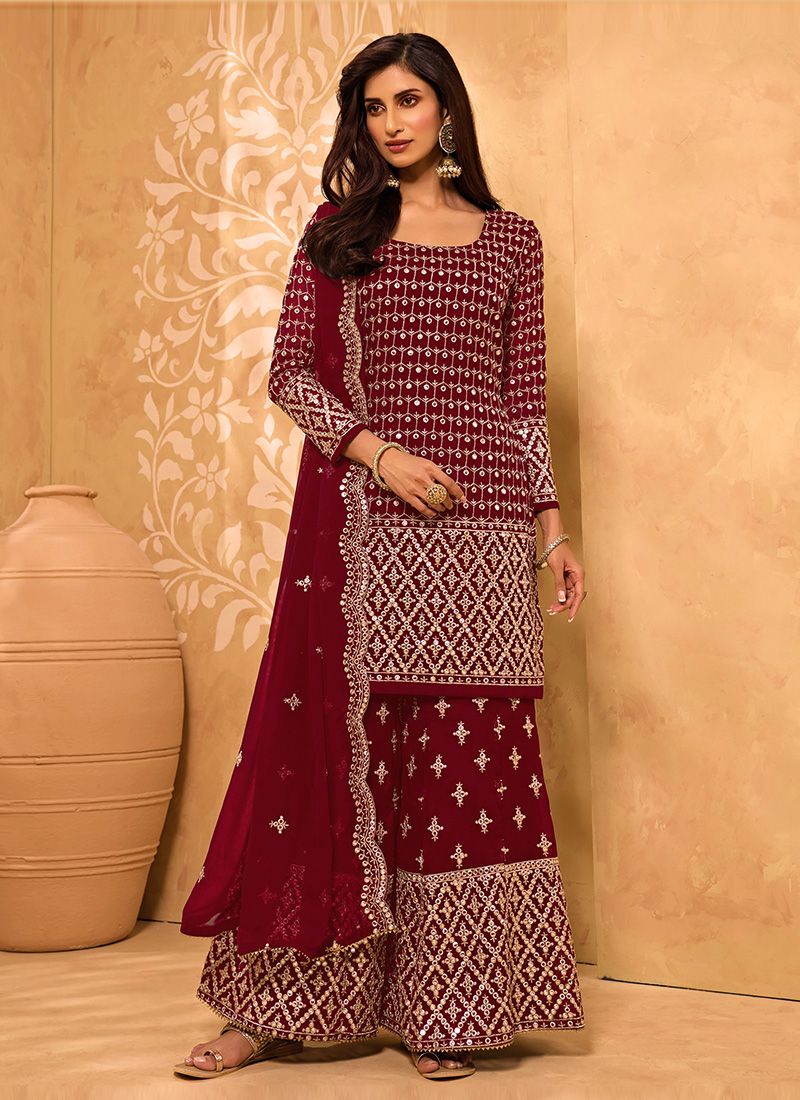 Mirror-Work Sharara Suit