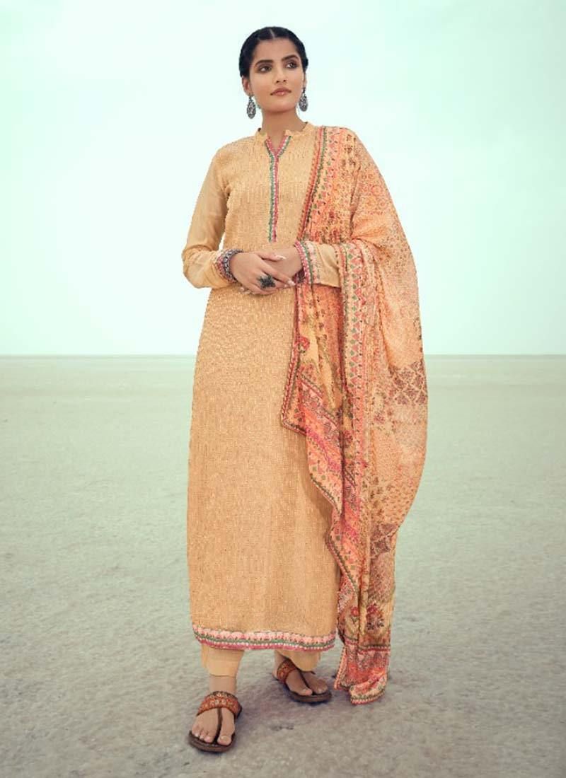 Orange Color Art Silk Fabric Sequins Work Pant Style Salwar Suit