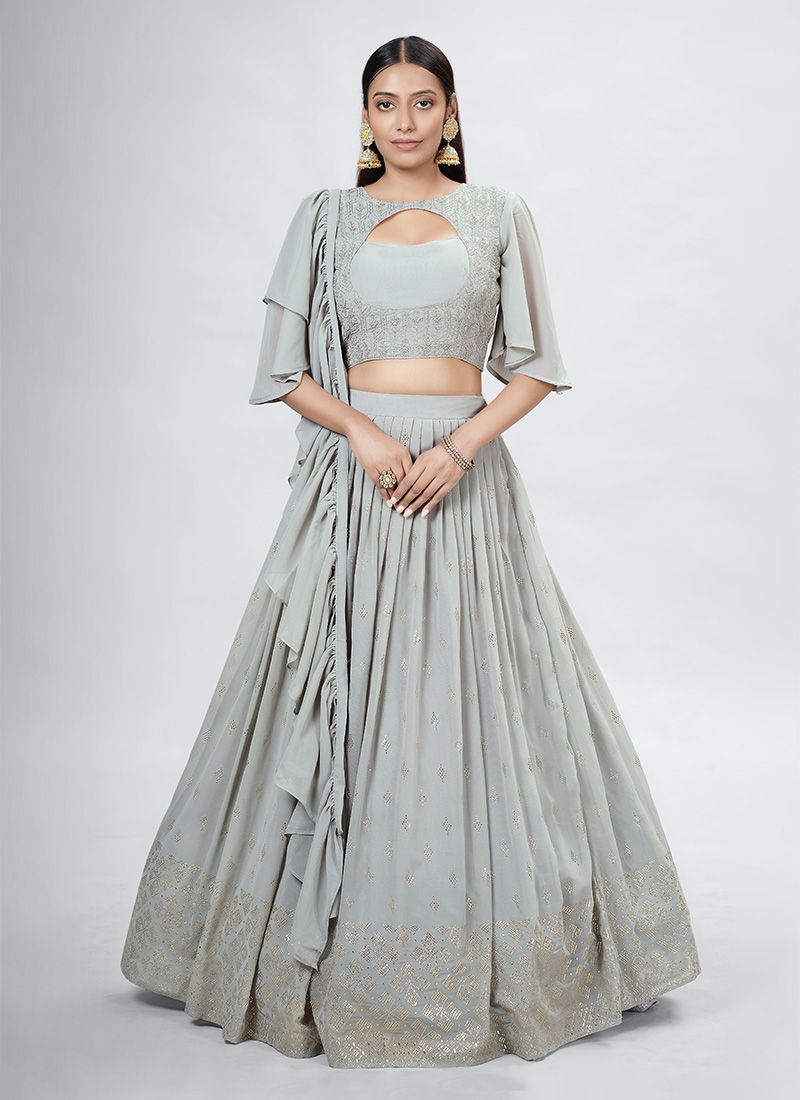 Misting Crop Lehengas