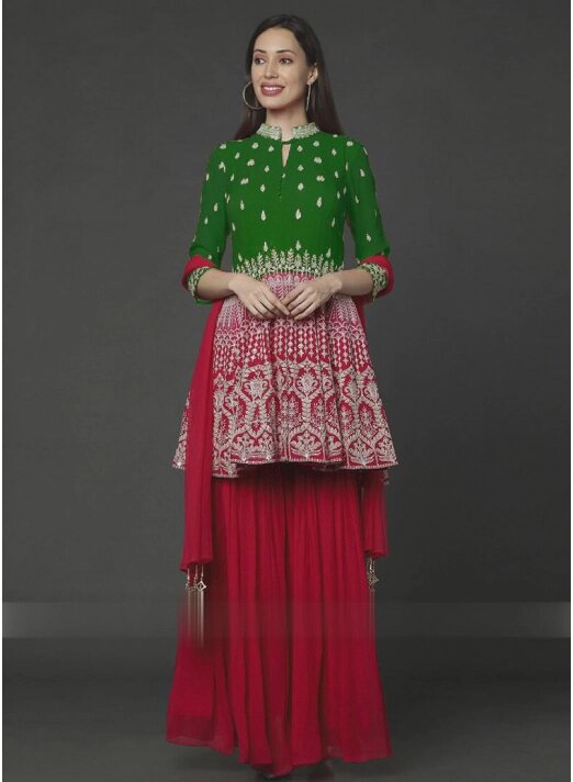 Sharara Paired With A Short Kurti