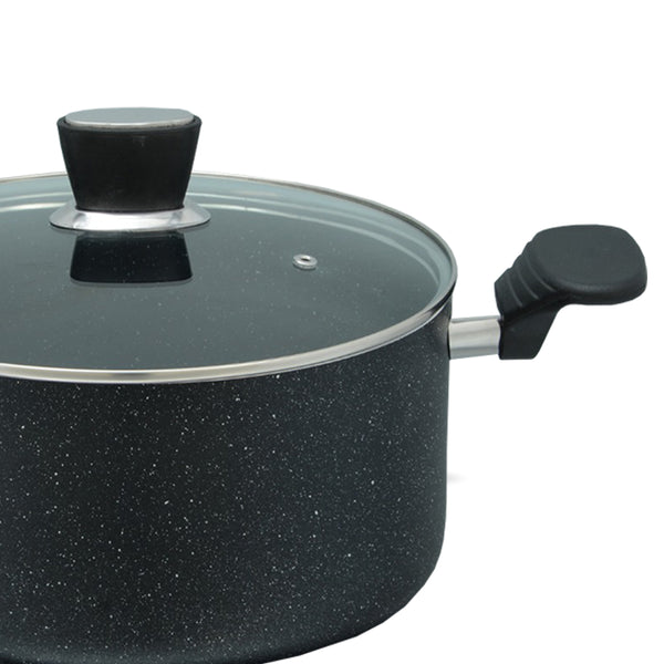 Hakan Titanium Exclusive Cookware - Nonstick Pot with Glass Lid - Titanium  Coated Cooking Pot Rice, Biryani and Casserole - Non Stick Saute pot with  Lid - 4.8 qt 