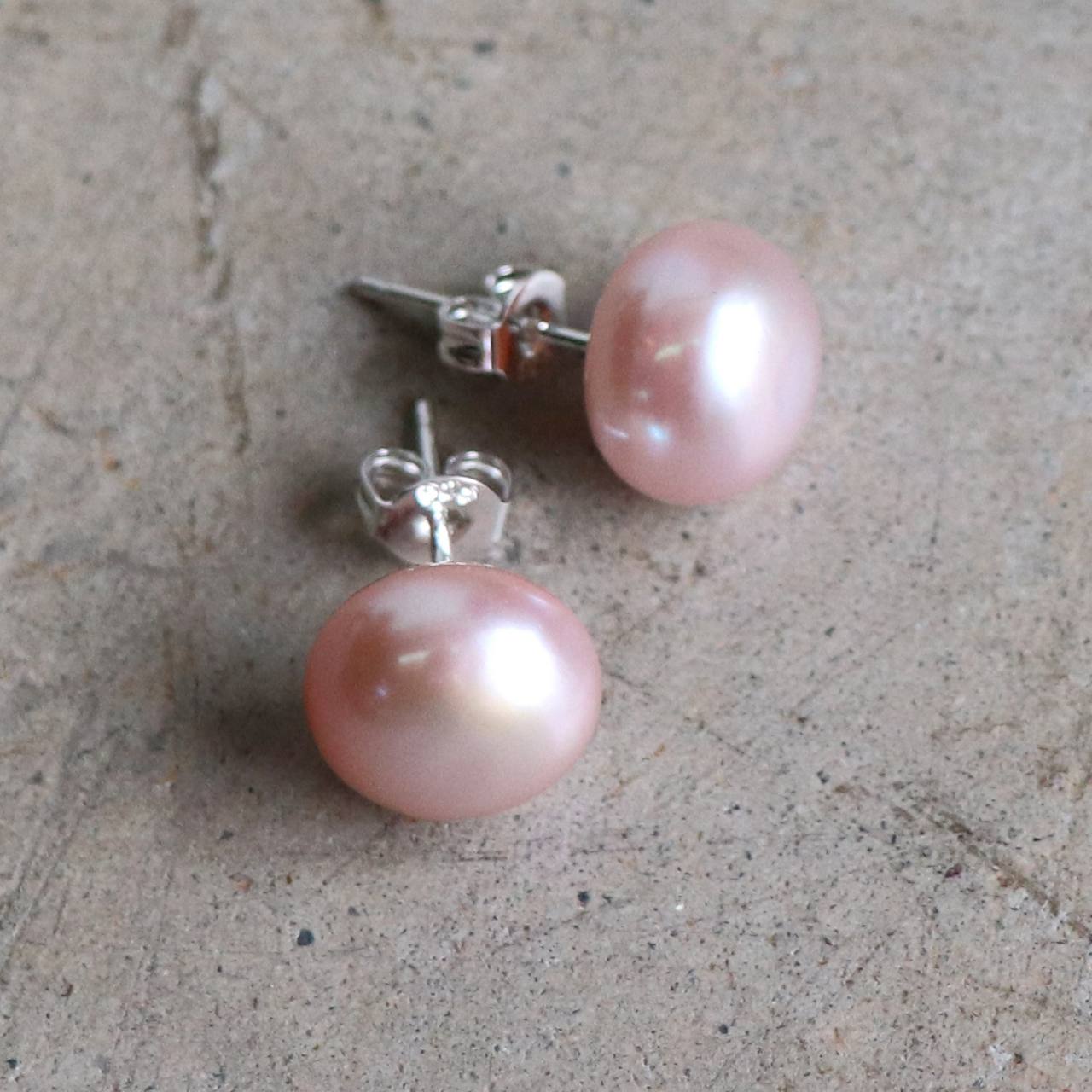 Baroque Pearl Silver Stud Earrings