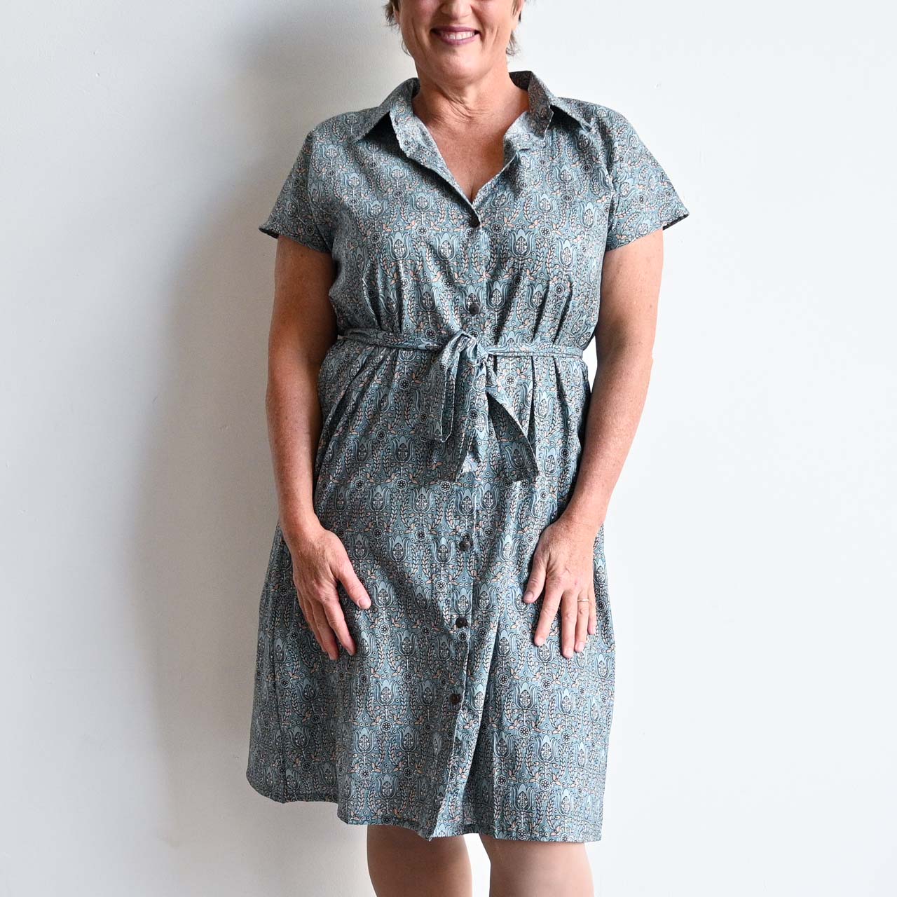 Be My Cotton Shirt Dress by KOBOMO - Spring Mist