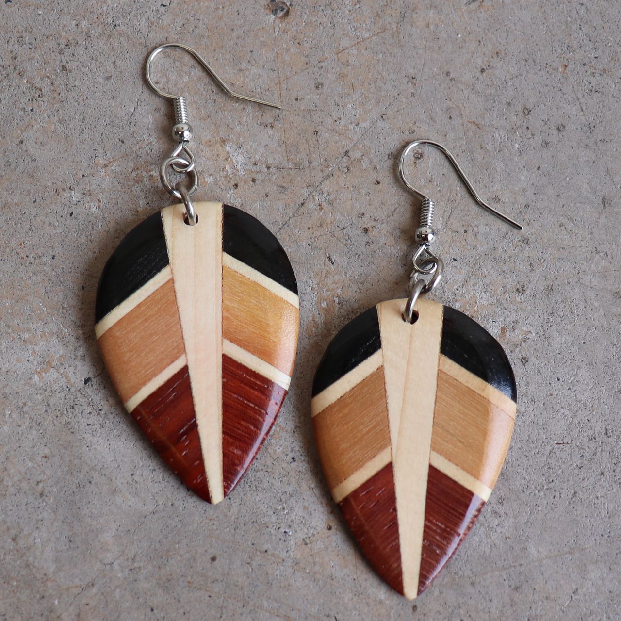 Buffalo Horn + Wood Earrings