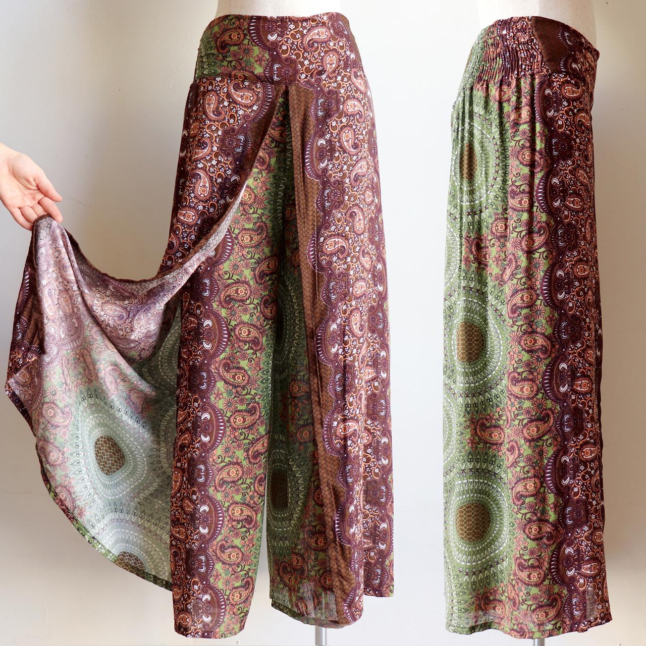 Free Spirit Wrap Pant, classic wide-leg palazzo style in vibrant print