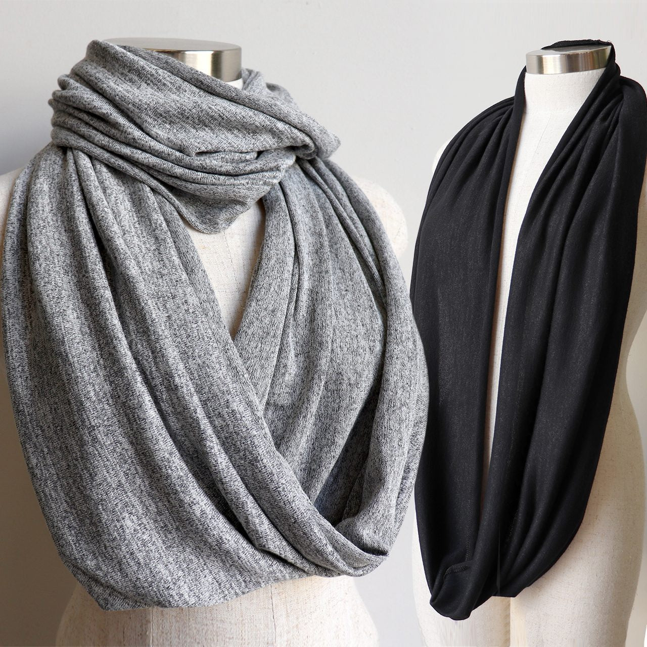 black cotton infinity scarf