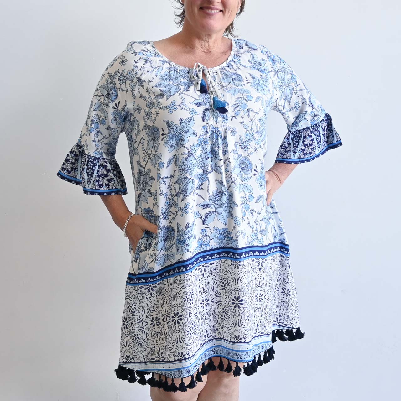 Tassel Hem Kaftan Dress by Orientique - Avignon