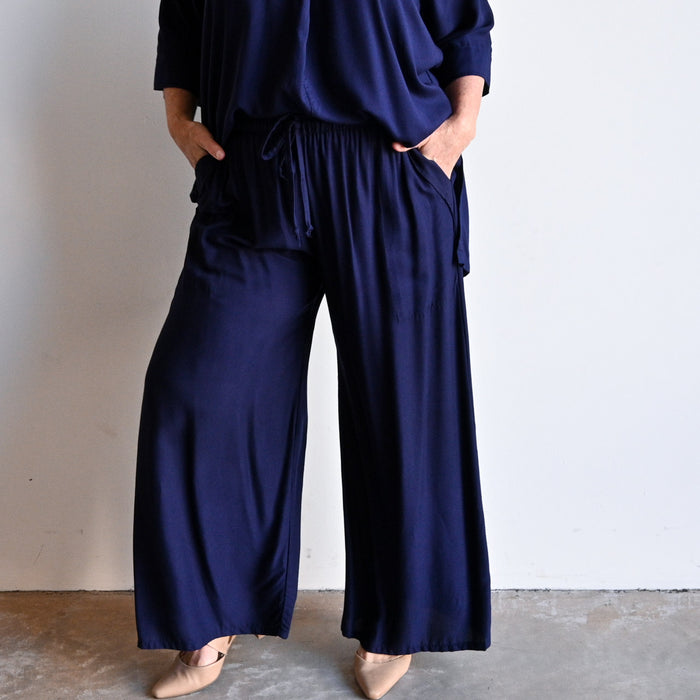 Zen Drawstring Lounge Pants - wide-leg, pull-on trousers - plus-size ...