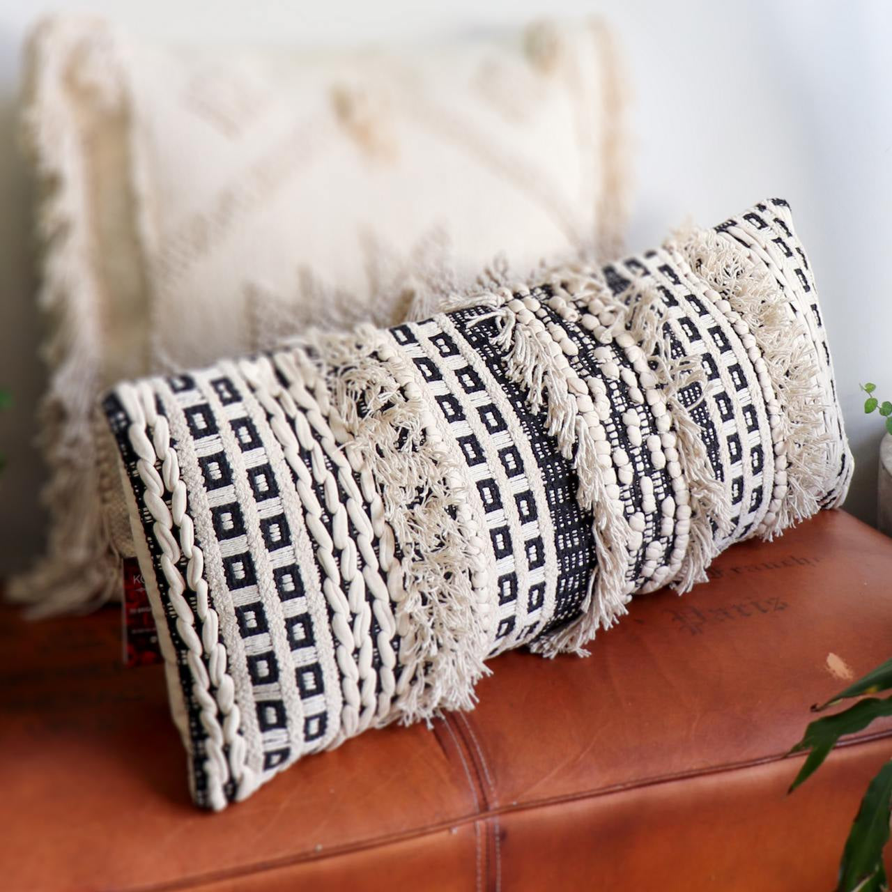 cream bolster cushion