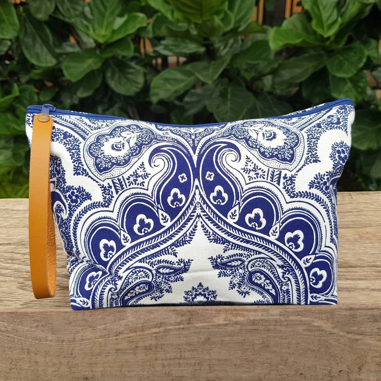 Anything Goes Clutch Bag - Paisley Indigo