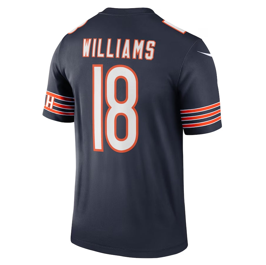 C.Bears #18 Caleb Williams Navy Team Legend Player Performance Top American Football Jerseys