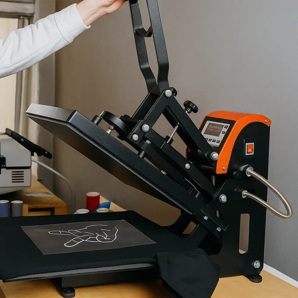 man uses screen printing methods