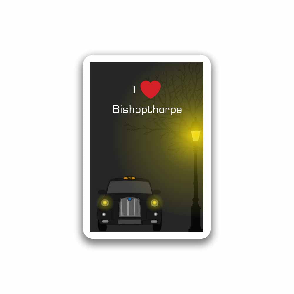 Bishopthorpe Love Taxi Black Sticker