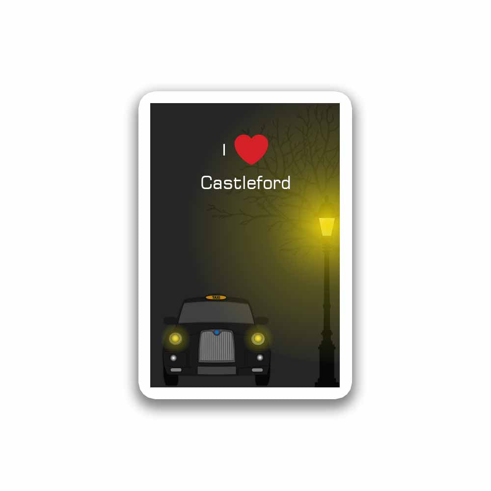 Castleford Love Taxi Black Sticker