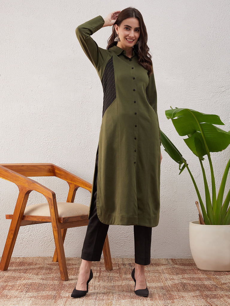 Olive Kurta Set