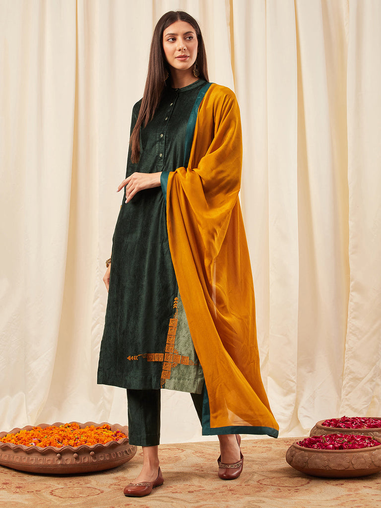 Green Kurta Set with Dupatta