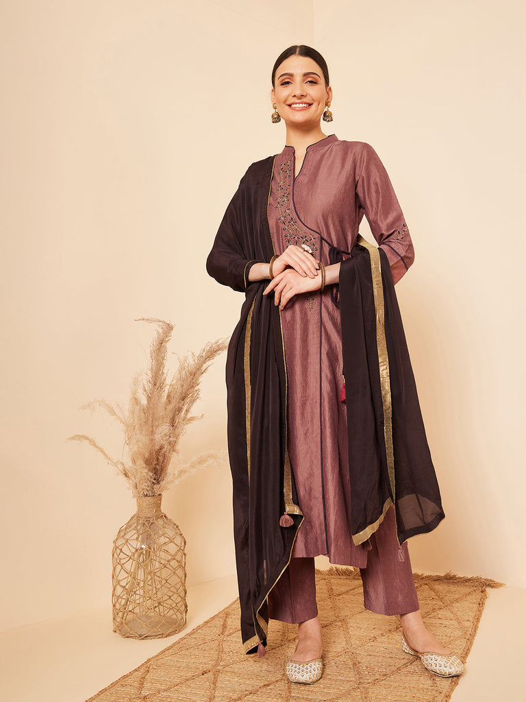 Fuschia Kurta Set With Dupatta