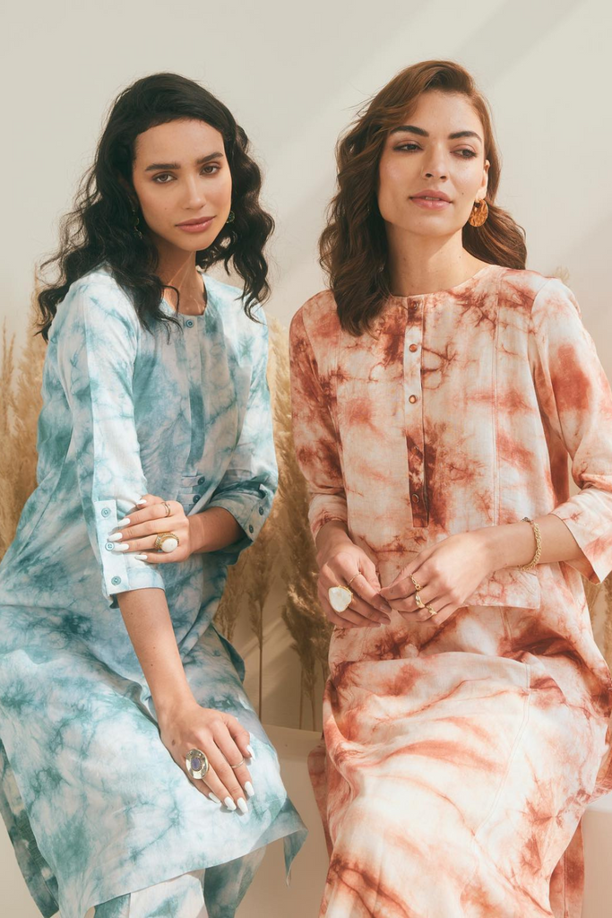 Tie and Dye Kurta Set