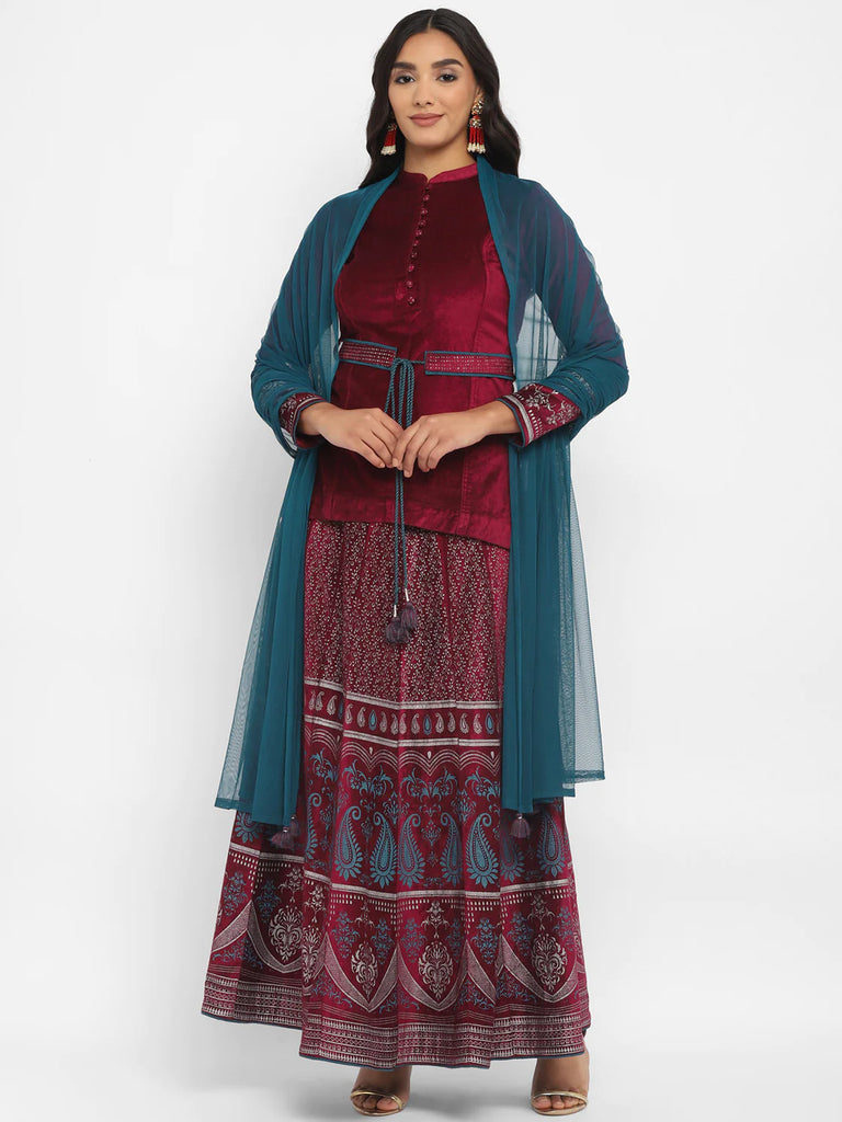 Velvet Lehenga Choli