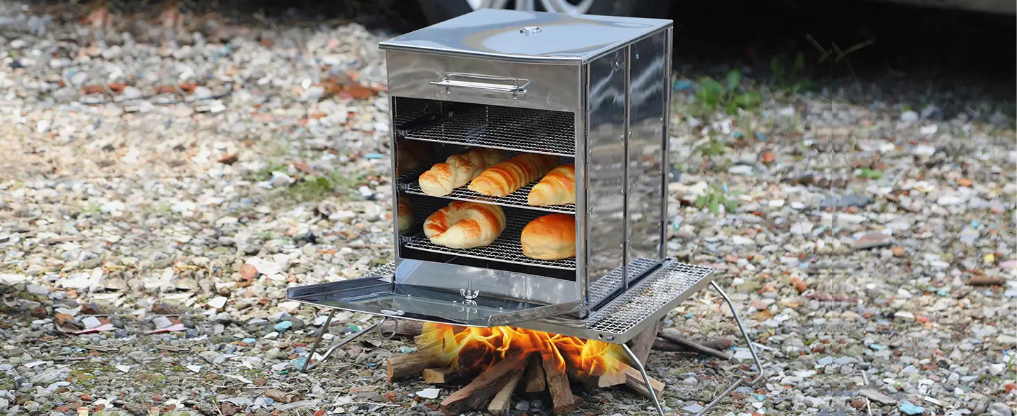 Camp Oven Stove with 3 Grills