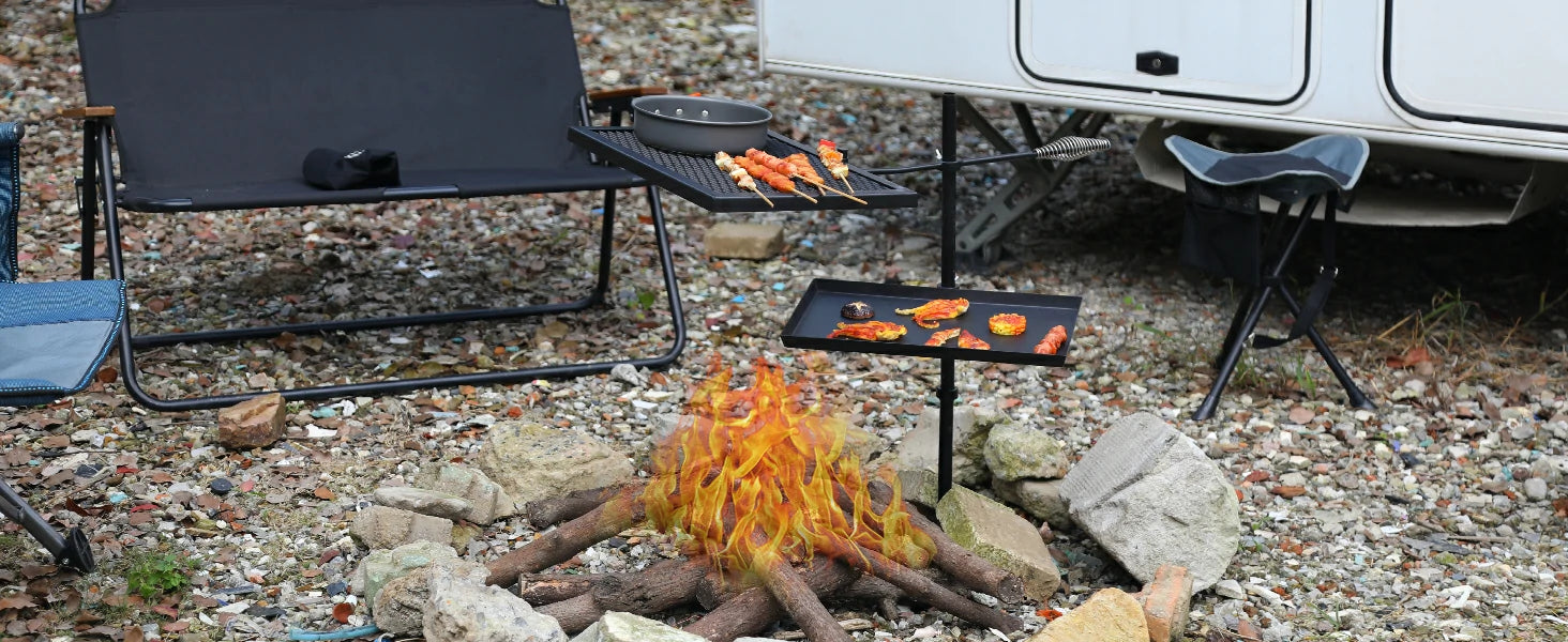 REDCAMP durable swivel campfire grill