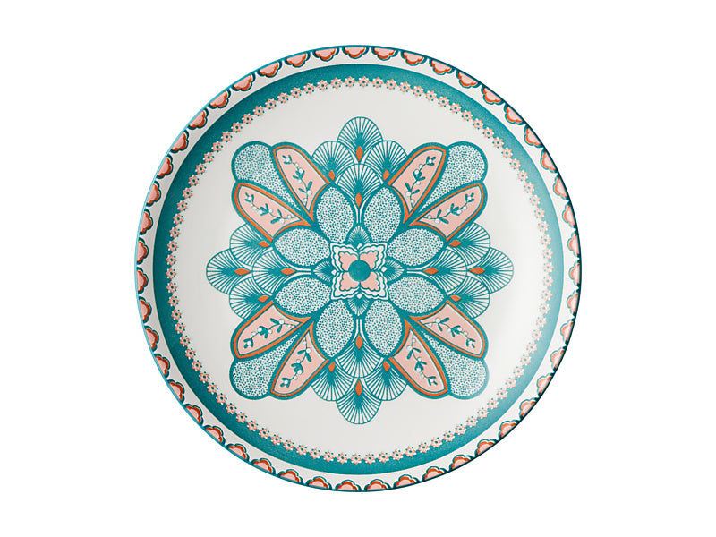 Pelagie Dinner Plate Teal/Terracotta