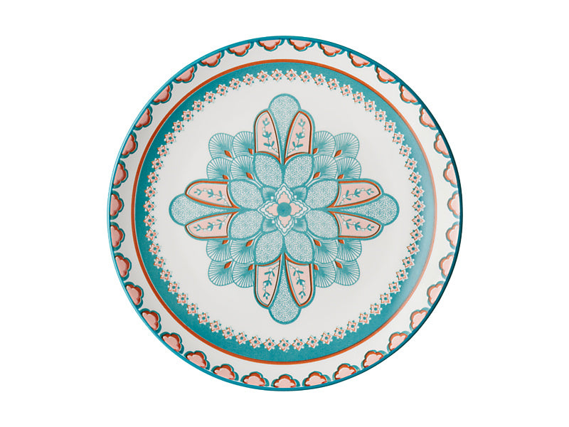 Pelagie Side Plate Teal/Terracotta