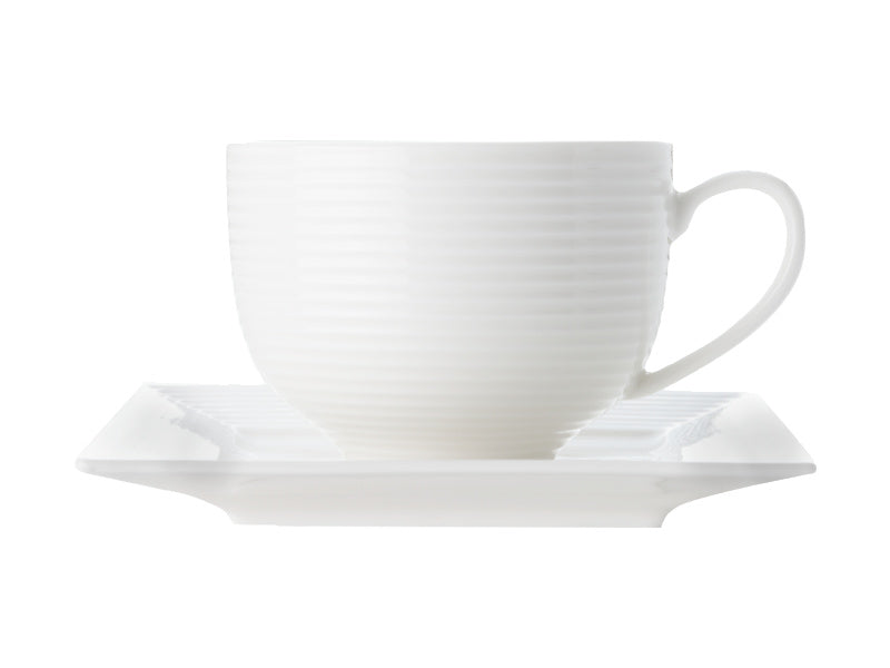 Casual White Evolve Square Cup & Saucer