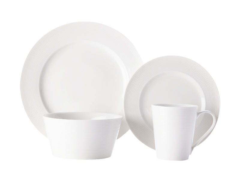 Casual White Evolve Dinner Set 16 Piece Gift Boxed