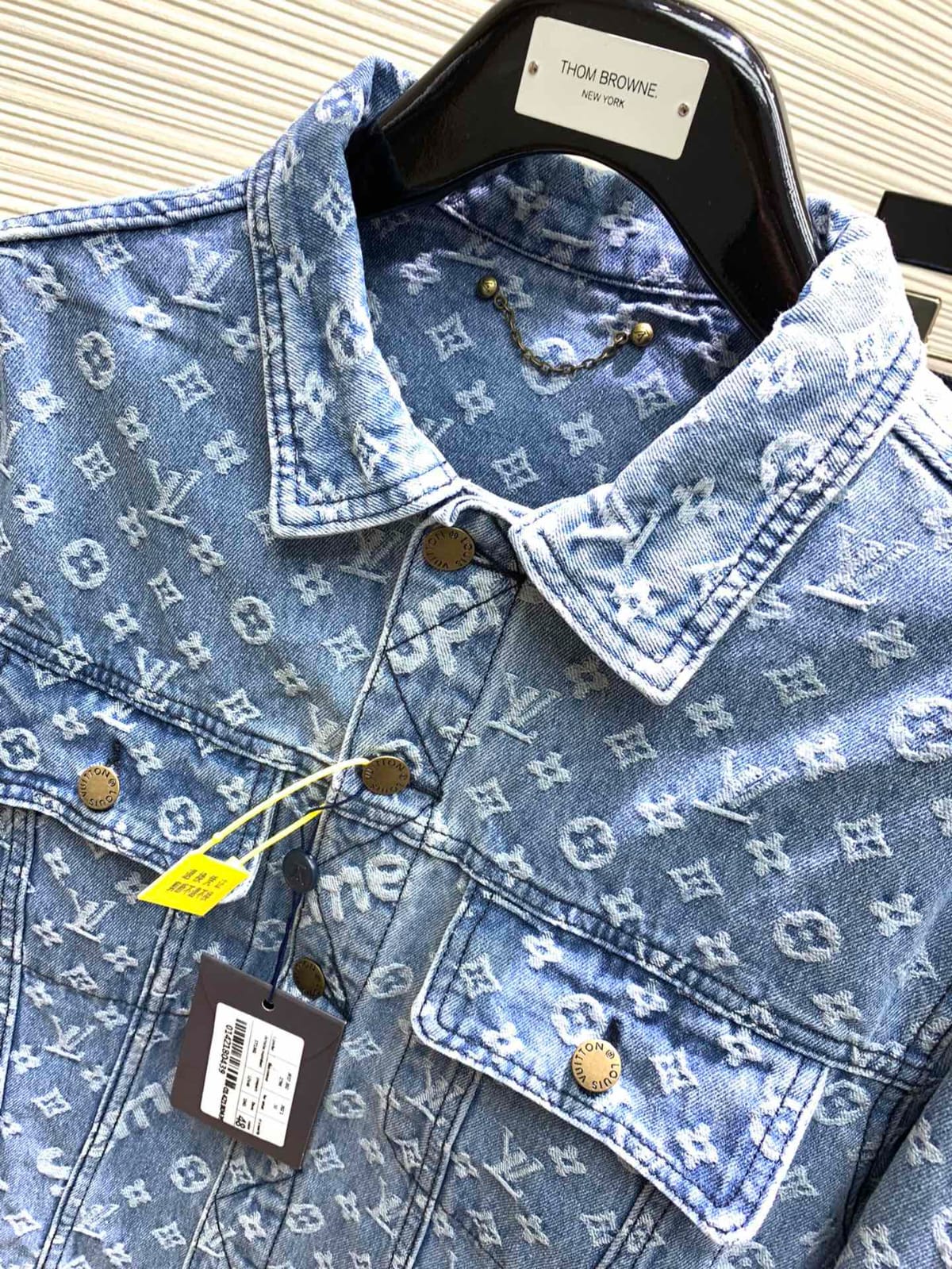 Louis Vuitton Blue Denim Jacket  7 For Sale on 1stDibs  distorted damier denim  jacket
