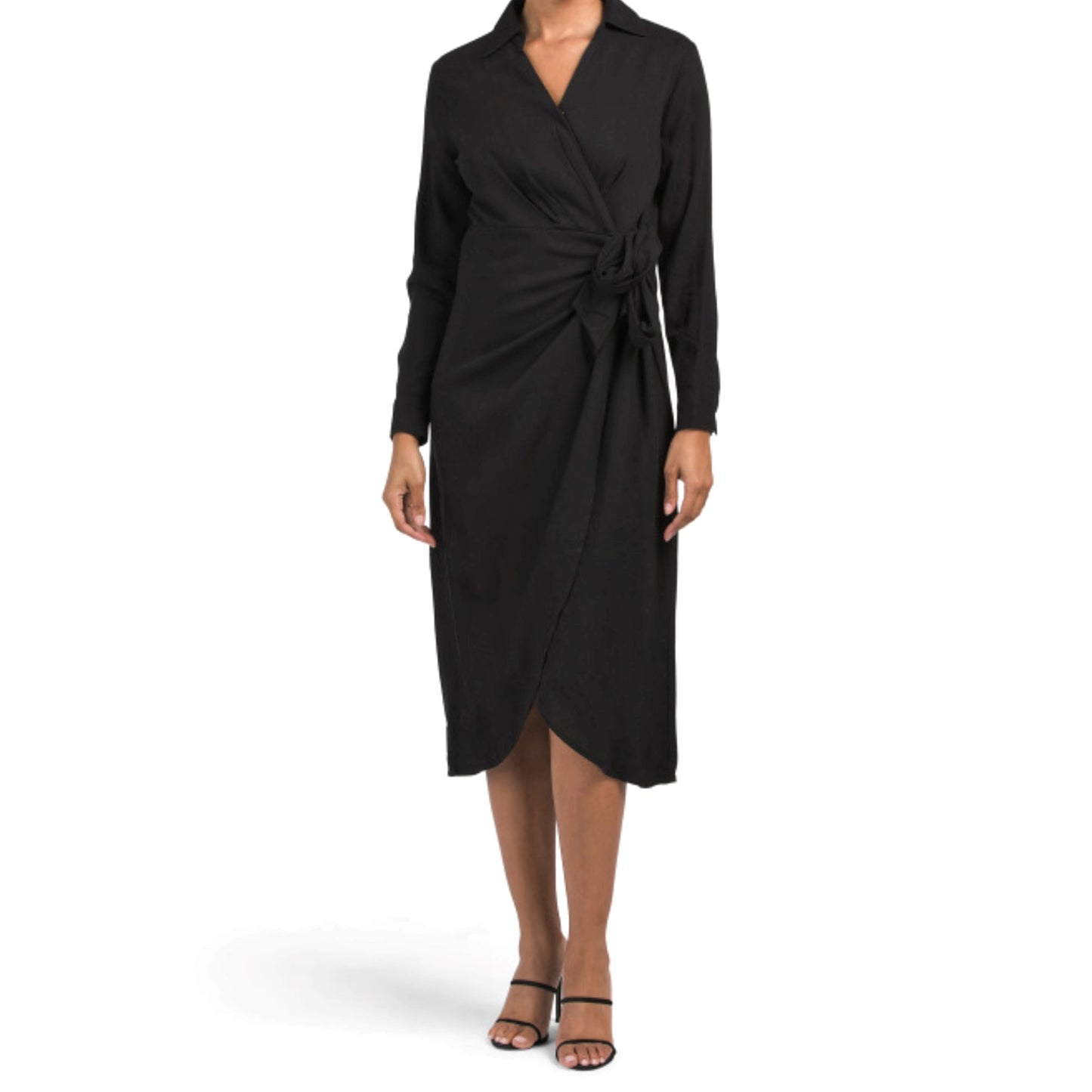 Rachel Zoe Linen Blend Collared Wrap Style Midi Dress – Letay Store