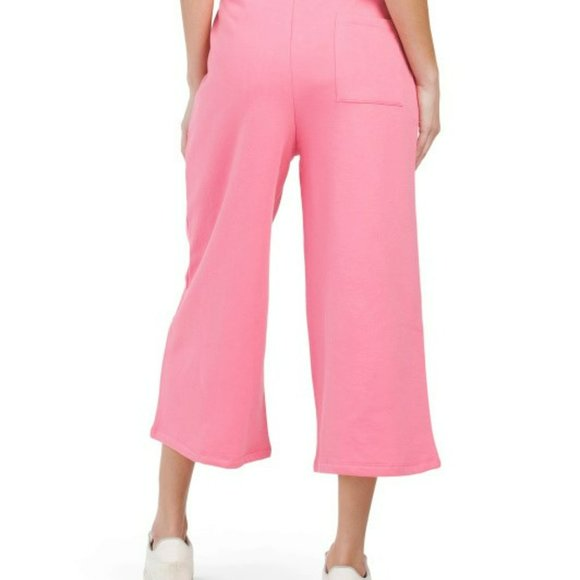 Zara Wide Leg Cropped Soft Cotton Fleece Lined Casual Pants – Letay Store