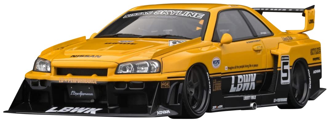 ignition model 1/18 LB-ER34 Super Silhouette Skyline Yellow/Black