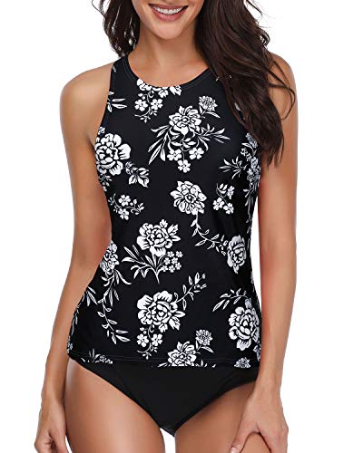  Holipick Black Two Piece Tankini Swimsuits for Women