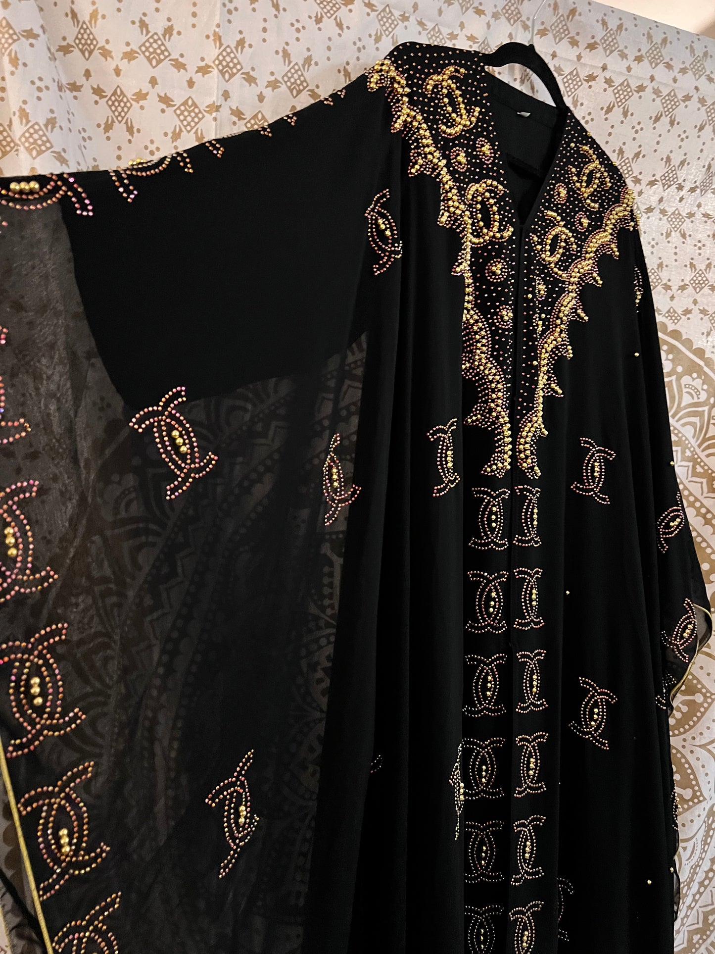 Chanel Kaftan Abaya With Hood | With Pristine Chiffon overlay – AL-HAAYAH