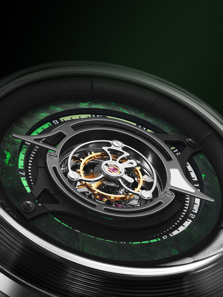 Peacock Black Hole Central Tourbillon Watch